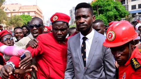 Uganda’s police raid workplaces of the president’s hopeful Bobi Wine
