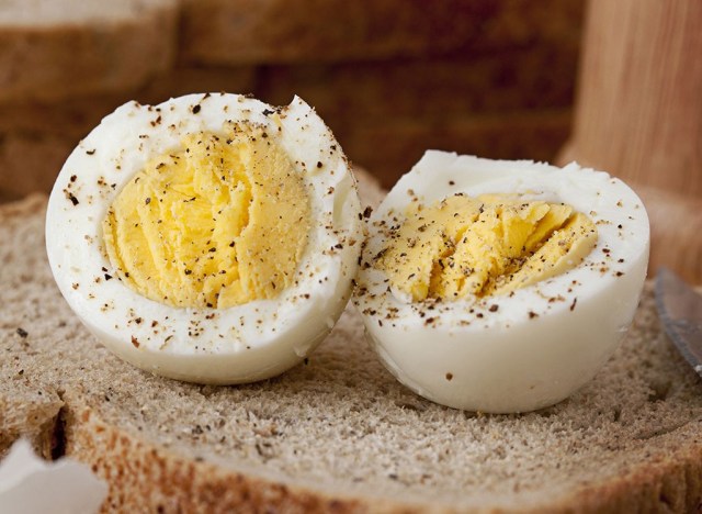 hard boiled egg with pepper