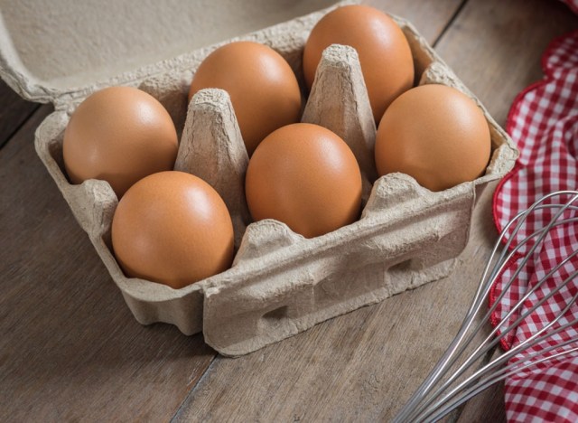 brown eggs in half carton