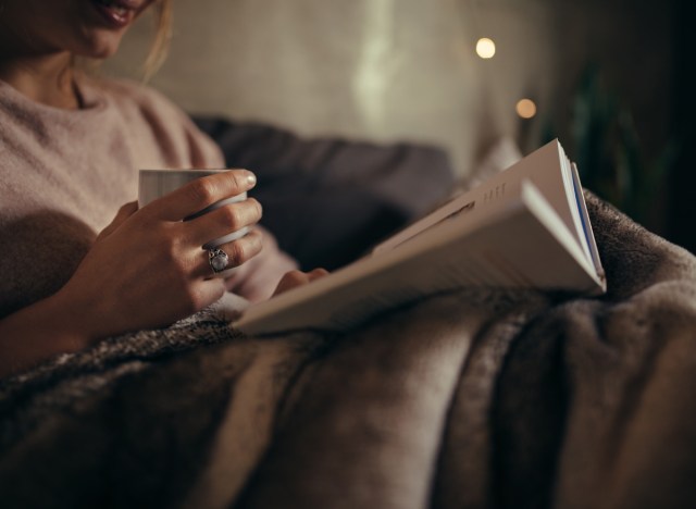 drink tea and read book at night before bed