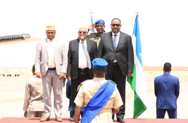 President Deni receives a heat welcome when he returns to