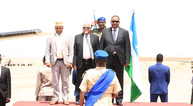 President Deni receives a heat welcome when he returns to