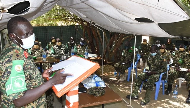 The AU commander-in-chief visits UPDF troopers on