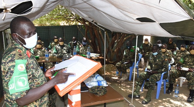 The AU commander-in-chief visits UPDF troopers on