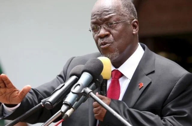 the outgoing president, John Magufuli, who faces 14 candidates