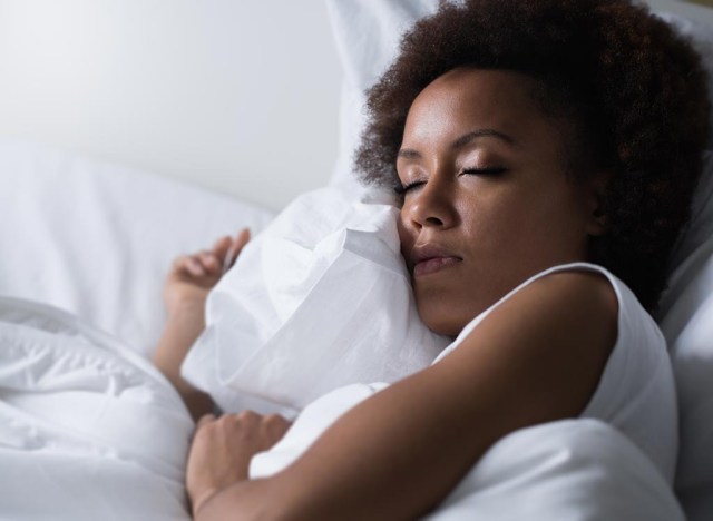 woman sleeping in bed