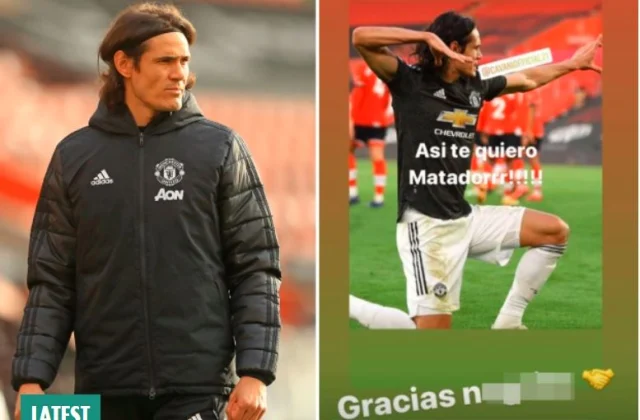 Edinson Cavani Oo Wajahaya Ganaax Seddex Kulan Ah Ka Dib