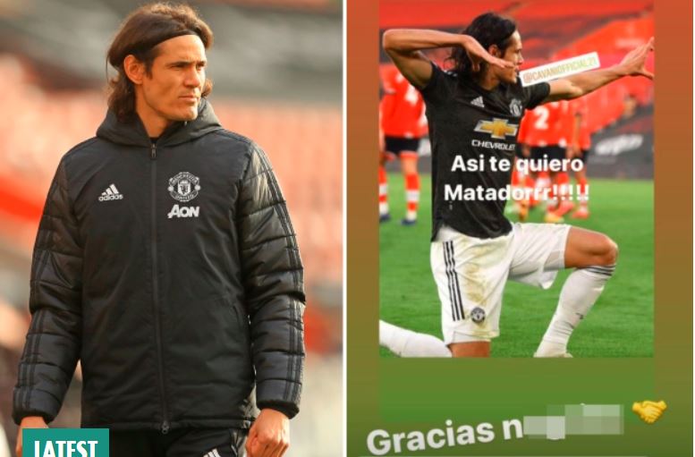 Edinson Cavani Oo Wajahaya Ganaax Seddex Kulan Ah Ka Dib