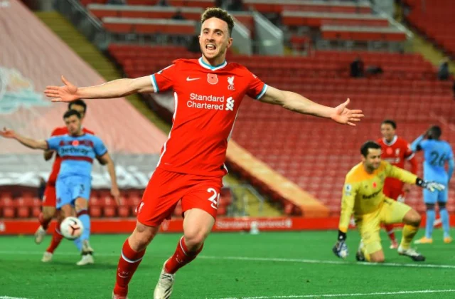 Liverpool Oo Cashar U Dhigtay Leicester City, Diogo Jota Oo