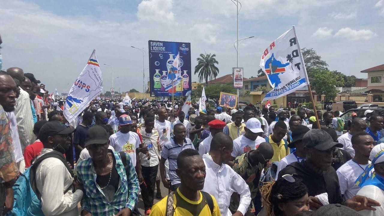 large demonstration in support of President Tshisekedi in Kinshasa