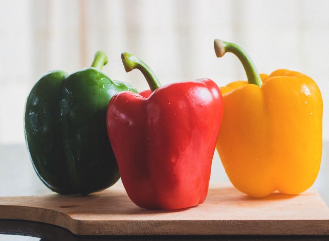 red yellow green peppers