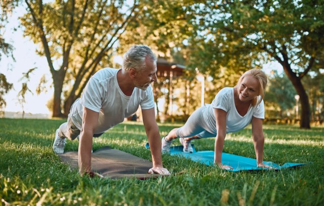 couple doing sports outdoors