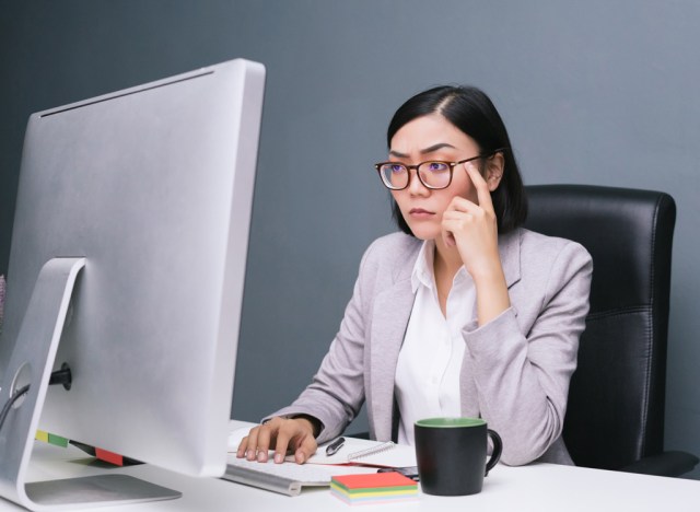 woman working at desk