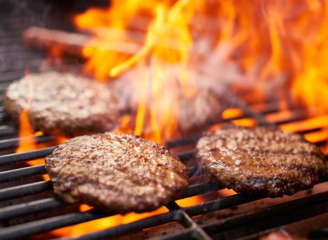 burgers on a grill