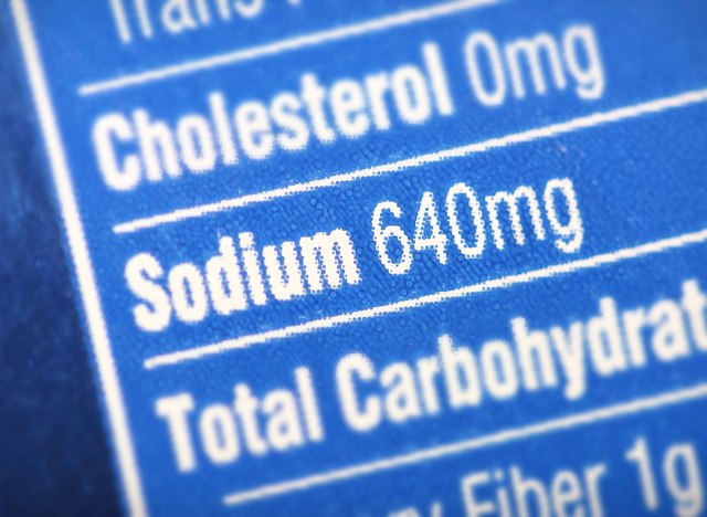 label with high sodium content