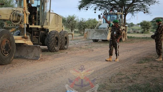 KDF troops restore roads and runway in Dhobley, Somalia