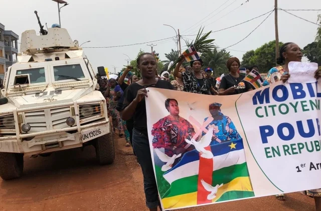 hundreds of women march for peace