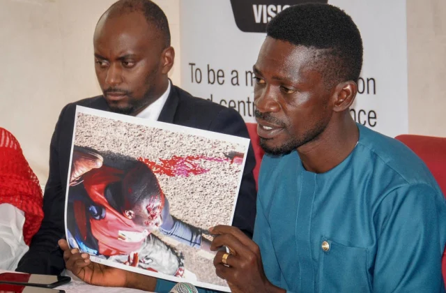 opponent Bobi Wine in the campaign again