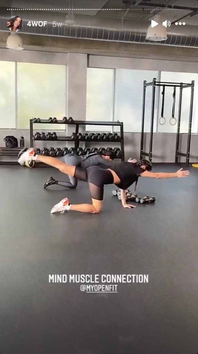 shay mitchell does a floor-based workout