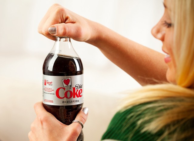 woman drinking diet coke