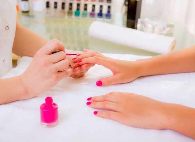 woman getting a manicure