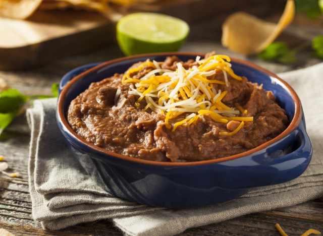 spicy cheesy refried beans