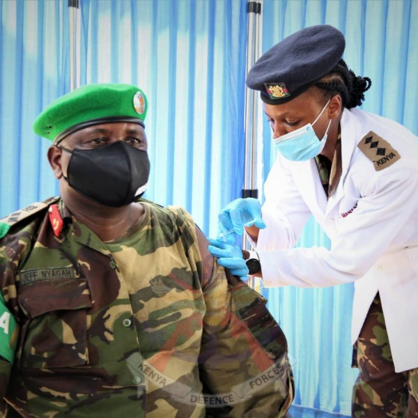 KDF delivers COVID 19 vaccines to troops in Somalia