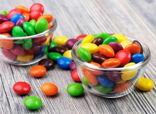 bowls of m&m candies