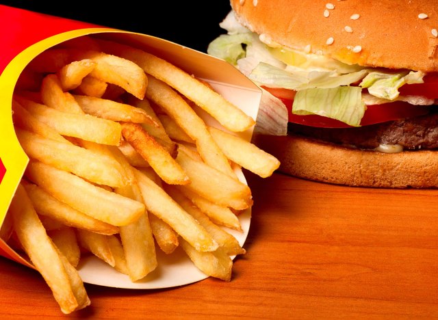 hamburger and french fries