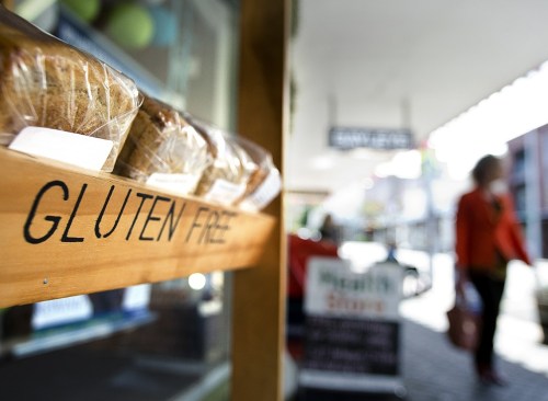 shelf of gluten-free bread