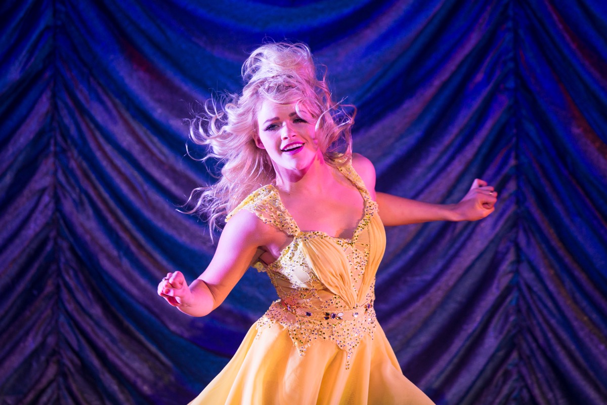 witney carson dances in yellow dress