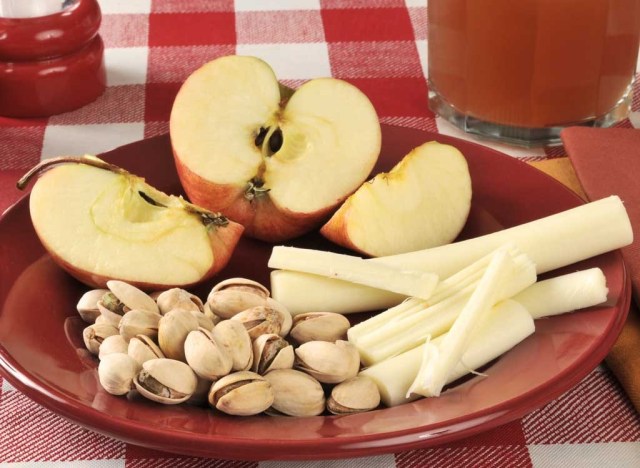 string cheese apple nuts - foods for energy