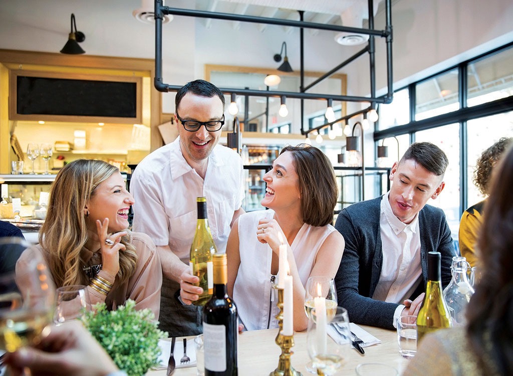 waiter diners restaurant