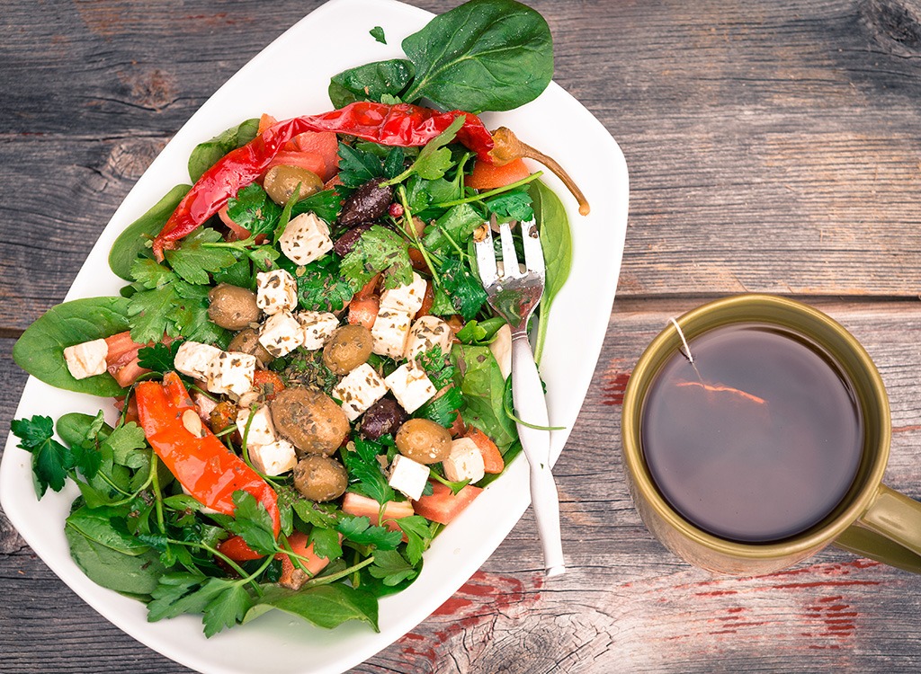 salad and tea