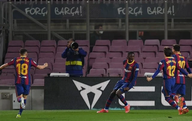 Player ratings like Ousmane Dembele get all three points late