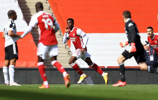 Player ratings such as the late Eddie Nketiah strike save the Gunners