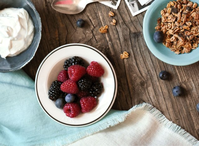 yogurt berries granola bowl