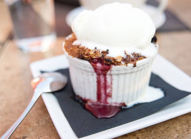 marionberry crisp in a ramekin