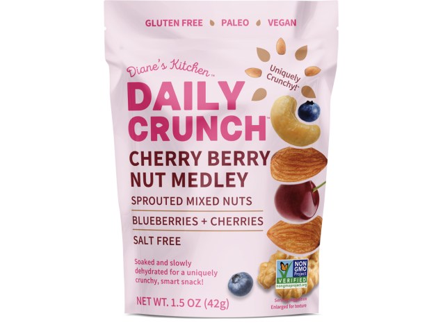 daily crunch snacks cherry berry sprouted nut medley box