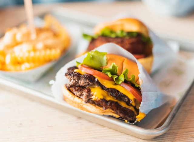 fast food double cheeseburger