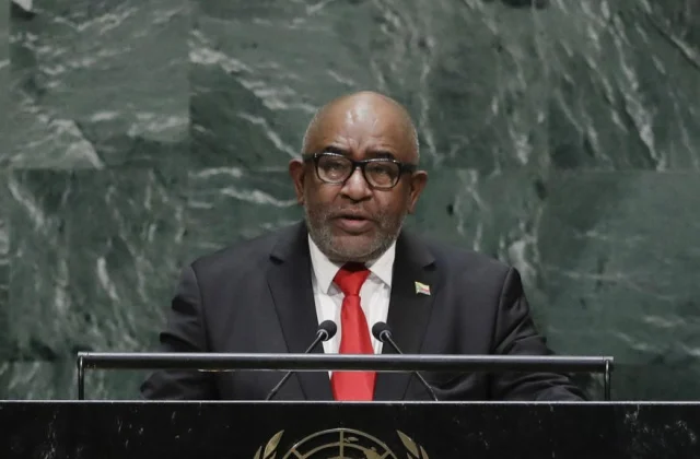 Azali Assoumani celebrates his presidency,