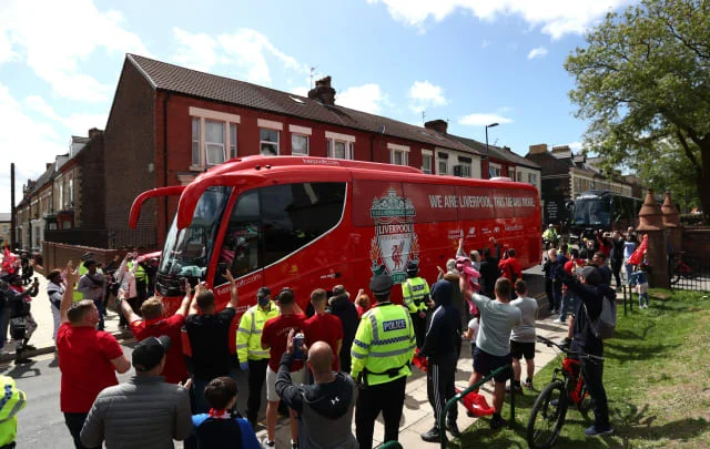 Liverpool’s workforce bus blocked earlier than collision with Man Utd