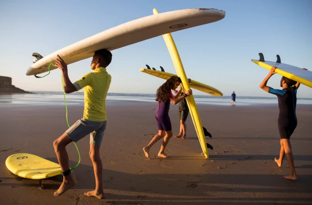 Surfers give Moroccan children a taste of waves
