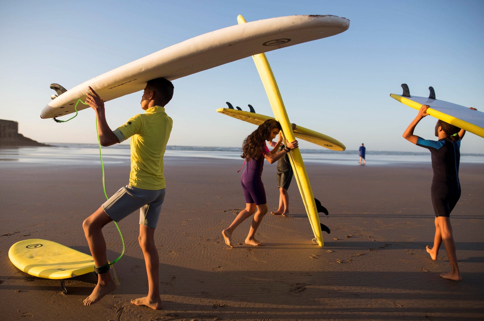 Surfers give Moroccan children a taste of waves