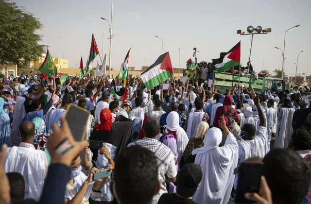 demonstration in assist of the Palestinian trigger