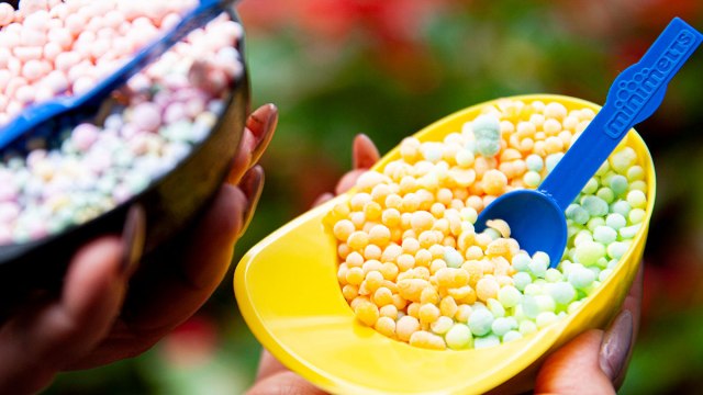 dippin dots ice cream in plastic helmets