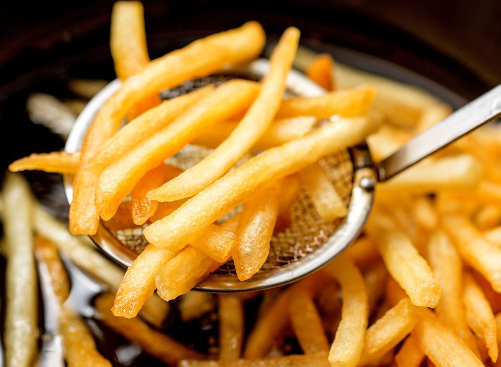 fast food fries coming out of the fryer