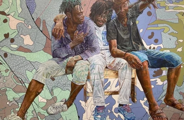 Cameroonian Jean-David Nkot exhibits his art
