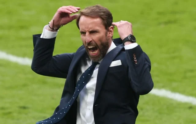Gareth Southgate of England wins over Germany
