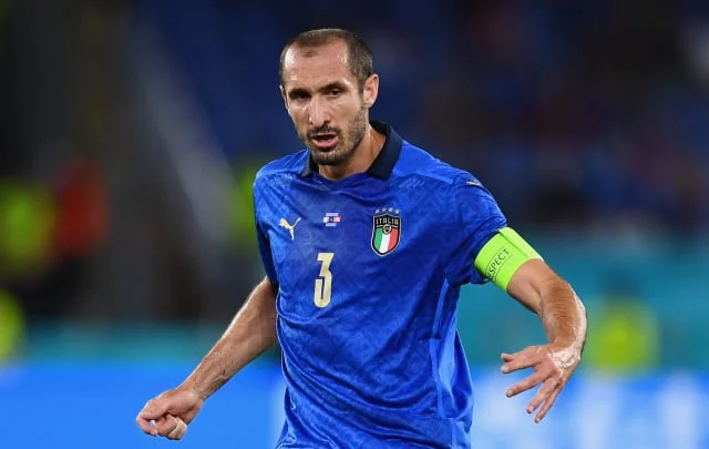 Italy’s Giorgio Chiellini is injured against Switzerland